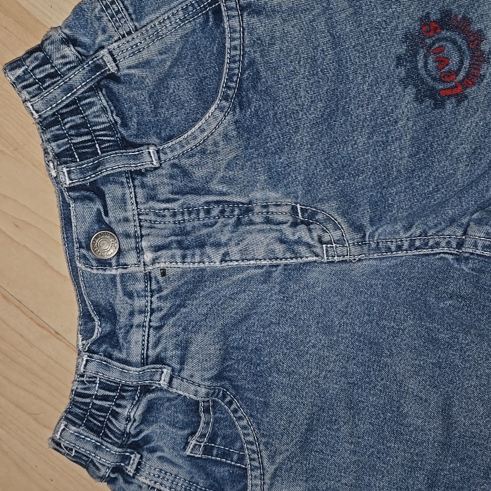 Vintage Little Levi's Levis Quality Service Denim Jean Shorts Big Patch 2T - Picture 8 of 16